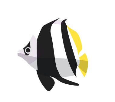 Balık simgesi. Vektör düz çizim. Okyanus veya deniz balık