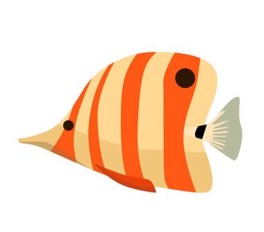 Balık simgesi. Vektör düz çizim. Okyanus veya deniz balık