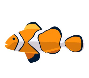 Balık simgesi. Vektör düz çizim. Okyanus veya deniz balık