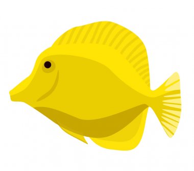 Balık simgesi. Vektör düz çizim. Okyanus veya deniz balık