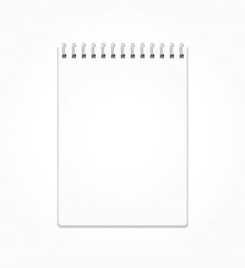 Gerçekçi defter spiral üzerine beyaz yaprak ile