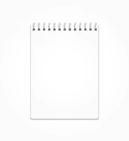 Caderno realista com folhas brancas em espiral —  Vetores de Stock