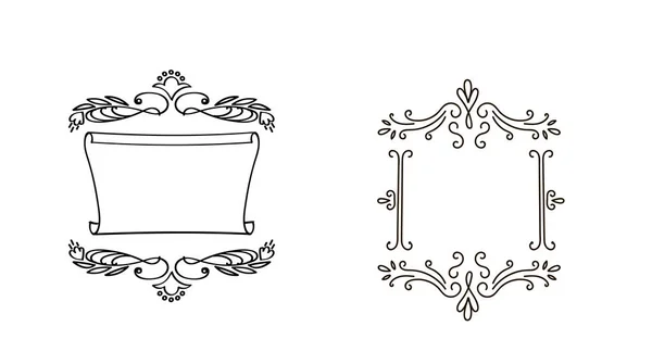 Decorative doodle frames for your design. — Stock Vector