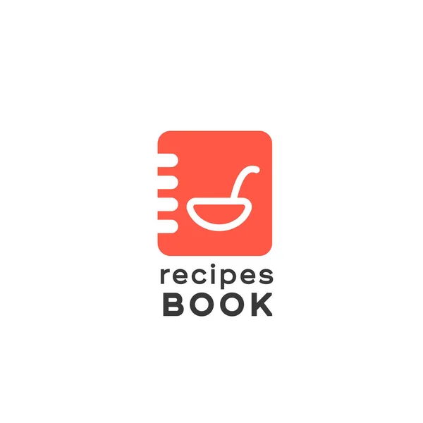 Logotipo bloc de notas para entradas, libro de recetas para aplicaciones móviles — Vector de stock