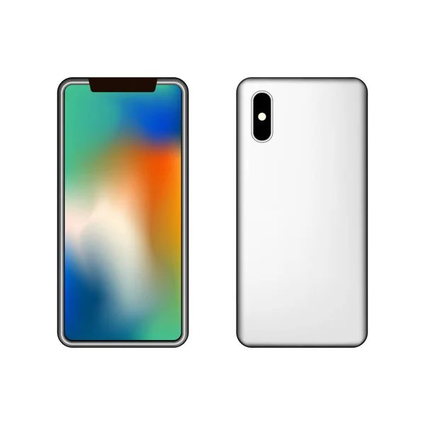 Smartphone ön ve arkasında. Tasarım şablonu