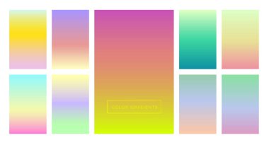 Ekran ve ekran duvar kağıdı ve arka plan için renk geçişlerini kümesi. Modern tasarım 