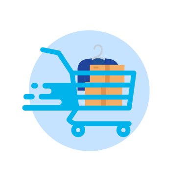 Alışveriş sepeti beyaz arka plan üzerinde izole. Vektör düz simgesi