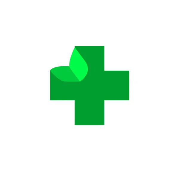 Logo kreuzt Gesundheit. Logo für die Klinik, Pharmaunternehmen. Logo des Hausarztes, Erste Hilfe. Gesundheits- und Medizinkabinett. Vektor isoliert auf weißem Hintergrund — Stockvektor