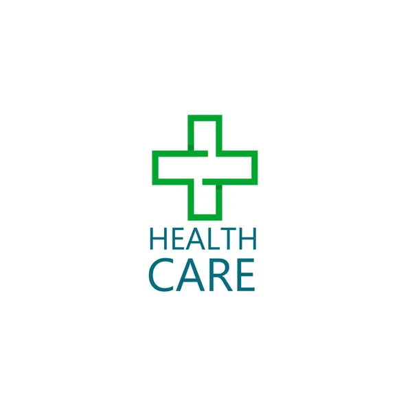 Logo kreuzt Gesundheit. Logo für die Klinik, Pharmaunternehmen. Logo des Hausarztes, Erste Hilfe. Gesundheits- und Medizinkabinett. Vektor isoliert auf weißem Hintergrund — Stockvektor