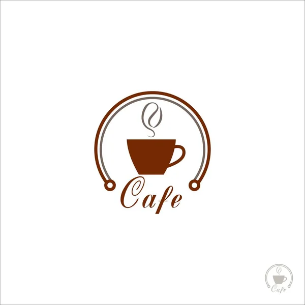 Logo de la taza de café para la cafetería. Logotipo granos de café. Logo vector aislado sobre fondo blanco — Archivo Imágenes Vectoriales