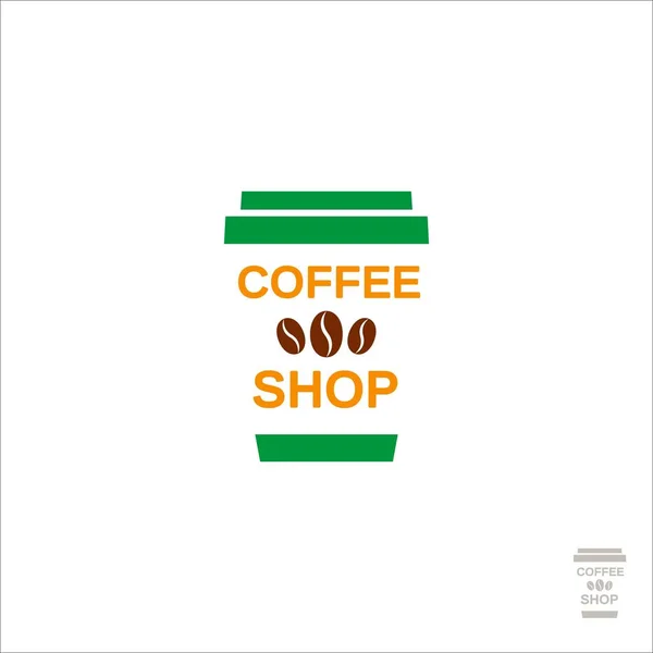 Logotipo de café para una cafetería. Copa con café. Café frijoles. vector de logo aislado sobre fondo blanco — Archivo Imágenes Vectoriales