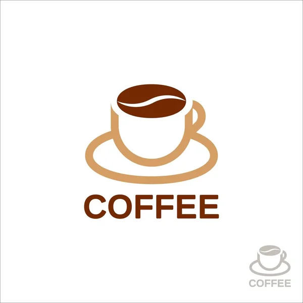 Copa de café. Pensar en forma de granos de café. Logotipo de café para una cafetería. vector de logo aislado sobre fondo blanco — Archivo Imágenes Vectoriales