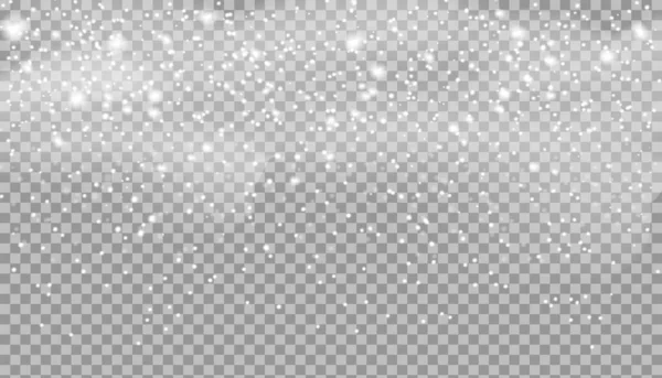 Snow. Snowstorm effect for design. Vectra illustration of running snow. Snow on a transparent background.