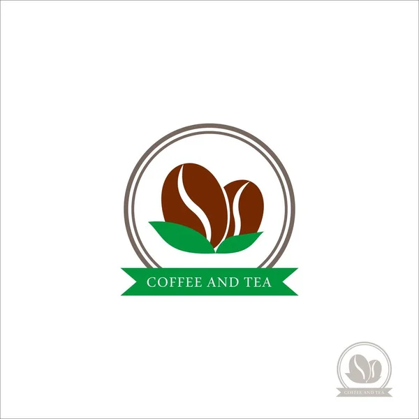 Logo Granos de café. Logo de café para una cafetería. Logo vector aislado sobre fondo blanco — Archivo Imágenes Vectoriales