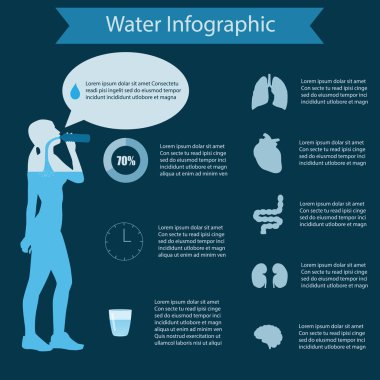 su öğeleri Infographic amaç simgeler 
