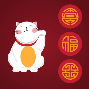 şanslı şirin kedi kart deseni