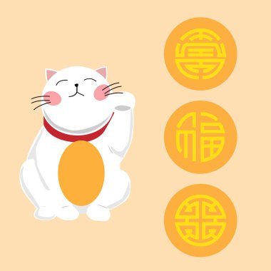 şanslı şirin kedi kart deseni