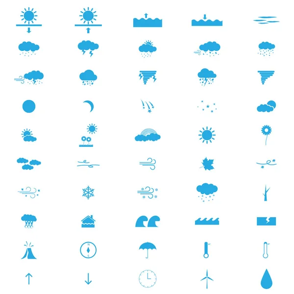 Плоские иконки погоды — стоковый вектор