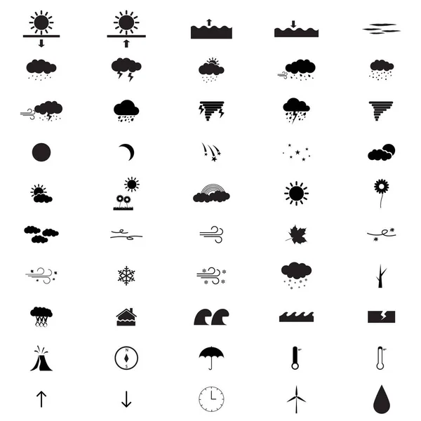 Météo icônes plates — Image vectorielle