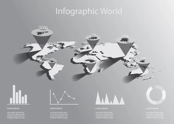 Infografika świata bacground informacji — Wektor stockowy