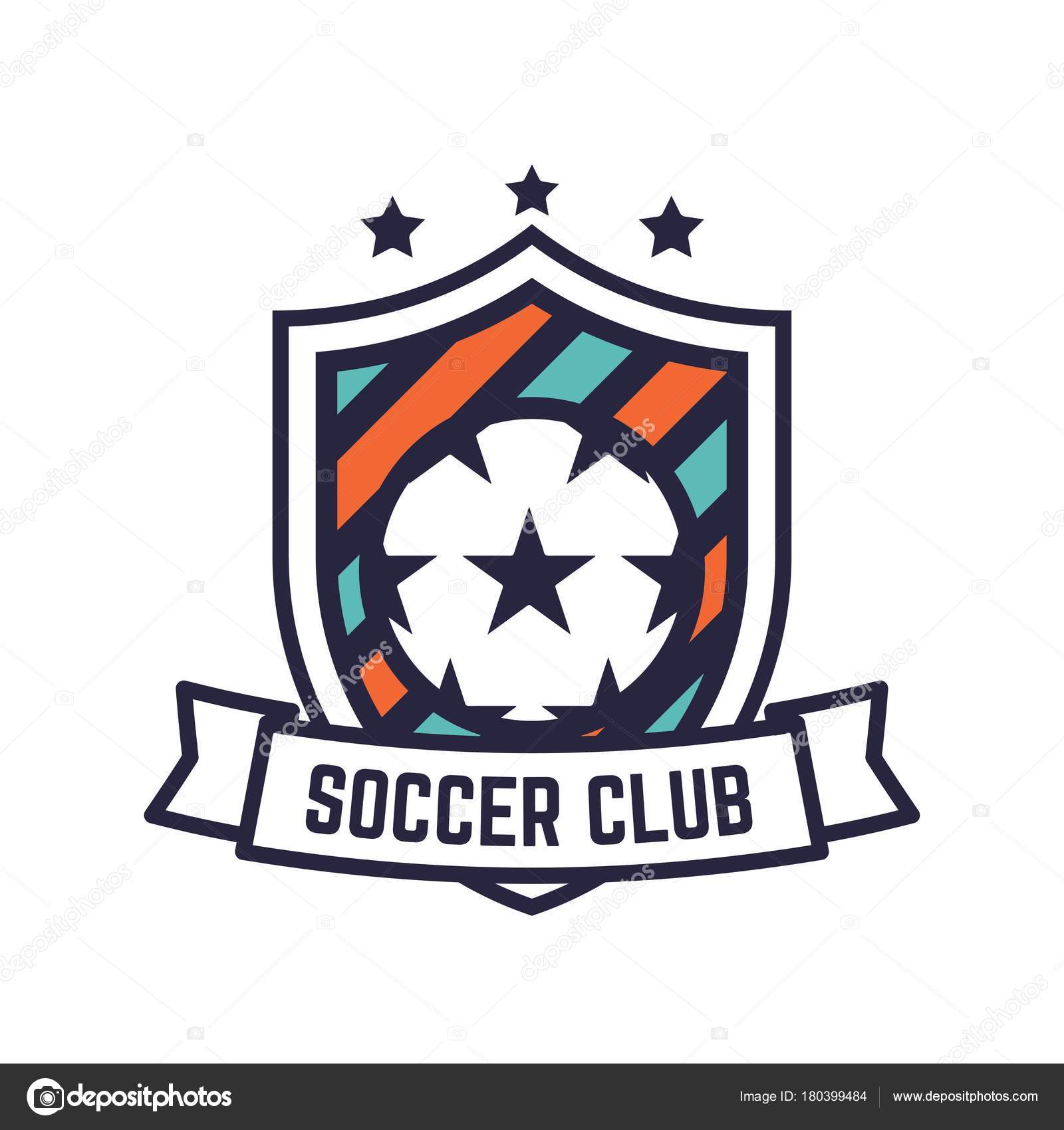 Conjunto de logotipo de futebol ou logotipo de futebol de emblema