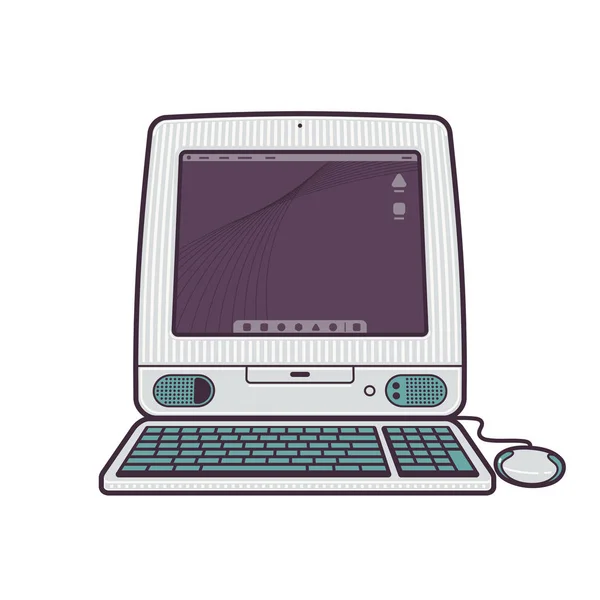 Klasický počítač z roku 1998 — Stockový vektor