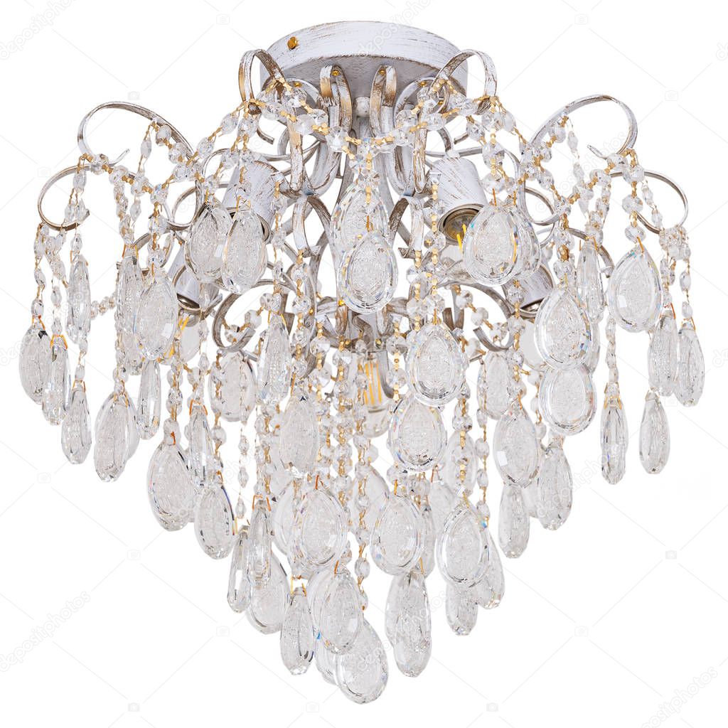 Chandelier in vintage style isolated on white background