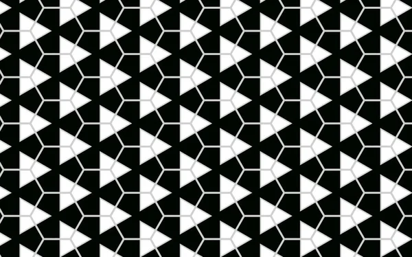 几何三角形和六边形黑白相间的花纹求同 — 图库照片