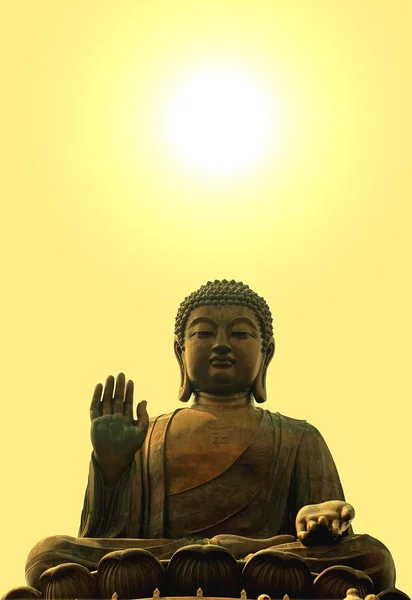 Tian Tan Buddha of Giant Boeddha standbeeld in Po Lin-klooster Ngong — Stockfoto