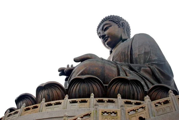 Tian Tan Buddha ou estátua de Buda Gigante no Mosteiro de Po Lin Ngong — Fotografia de Stock