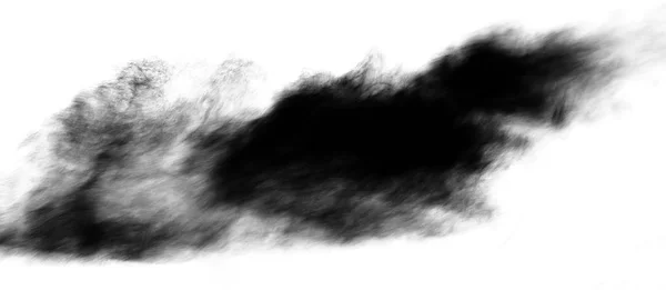Μαύρος καπνός απομονωμένος σε λευκό φόντο — Φωτογραφία Αρχείου