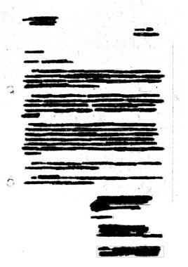 Fotokopi işaretleriyle redacted mektup