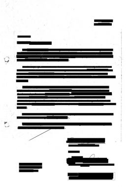 Fotokopi işaretleriyle redacted mektup