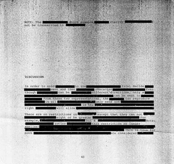 Redacted text on photocopy background — Stock Photo, Image