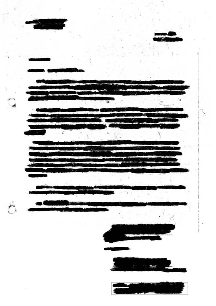 Fotokopi işaretleriyle redacted mektup