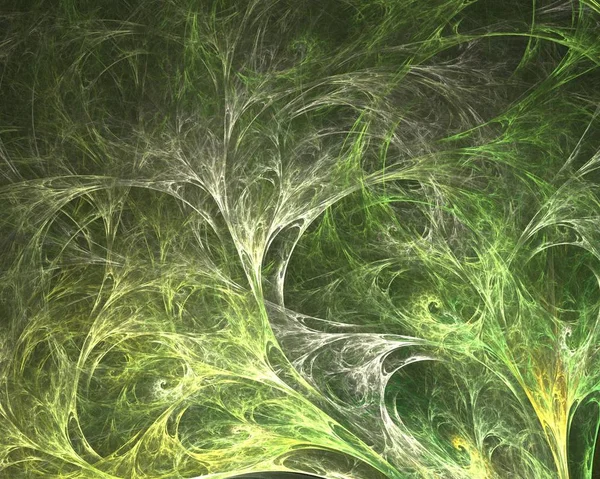 抽象緑フラクタル コンピューター生成画像 — ストック写真