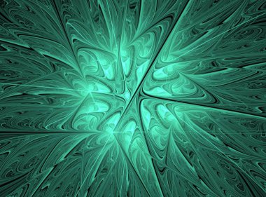 soyut yeşil fraktal oluşturulan bilgisayar görüntü