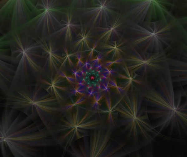 Obraz abstraktní barevné nadýchané fraktální computeru — Stock fotografie
