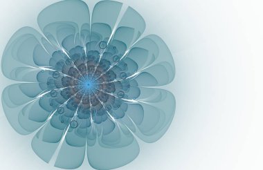 soyut mavi fraktal çiçek oluşturulan bilgisayar görüntü, metin etiketleri için arka plan
