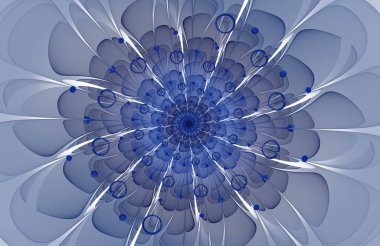 soyut mavi fraktal çiçek oluşturulan bilgisayar görüntü