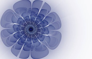 soyut mavi fraktal çiçek oluşturulan bilgisayar görüntü, metin etiketleri için arka plan