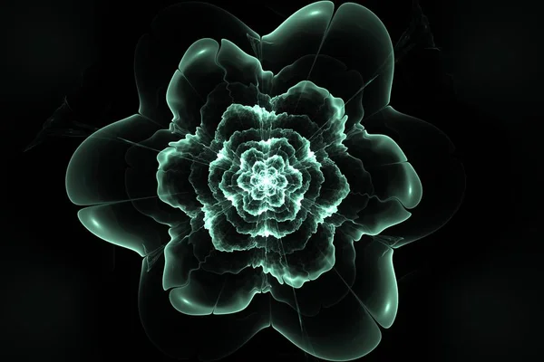 Абстрактний темний фрактальний простір квітковий комп'ютер, створений зображенням, фон для текстових міток — стокове фото