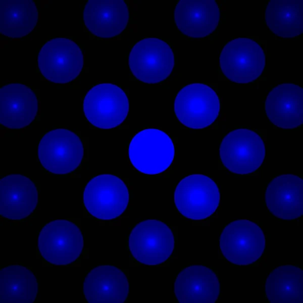Círculos azules sobre fondo negro, imagen abstracta fractal oscura generada por ordenador, fondo para etiquetas de texto — Foto de Stock