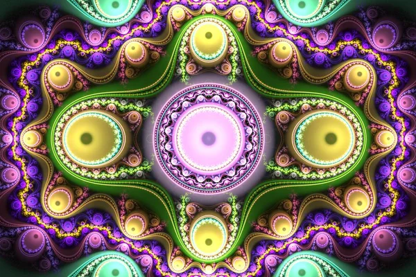 Abstrato multicolorido brilhante imagem gerada por computador fractal — Fotografia de Stock