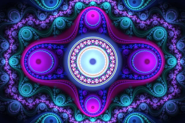 Abstracte fel veelkleurige fractal computergegenereerde afbeelding — Stockfoto