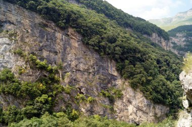 Güneşli bir günde dağ manzarası