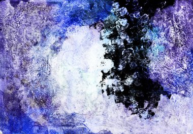 El yapımı akrilik siyah ve mavi doku soyut. Arka plan tasarımı için