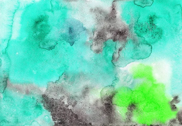 Abstract handgemaakt aquarel groene, grijze en mint textuur. Achtergrond voor ontwerp — Stockfoto