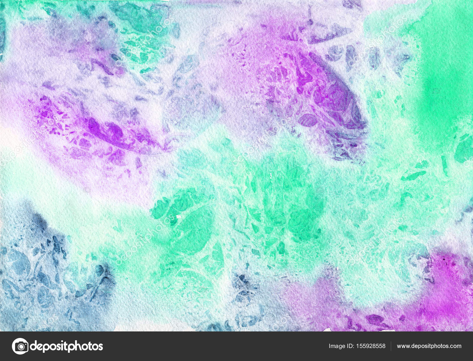 Abstract watercolor pastel mint and purple texture. Background for