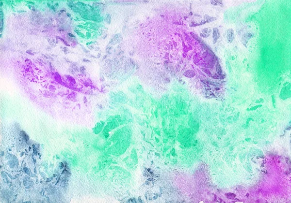 Abstraktes Aquarell Pastell Mint und violette Textur. Hintergrund für Design — Stockfoto